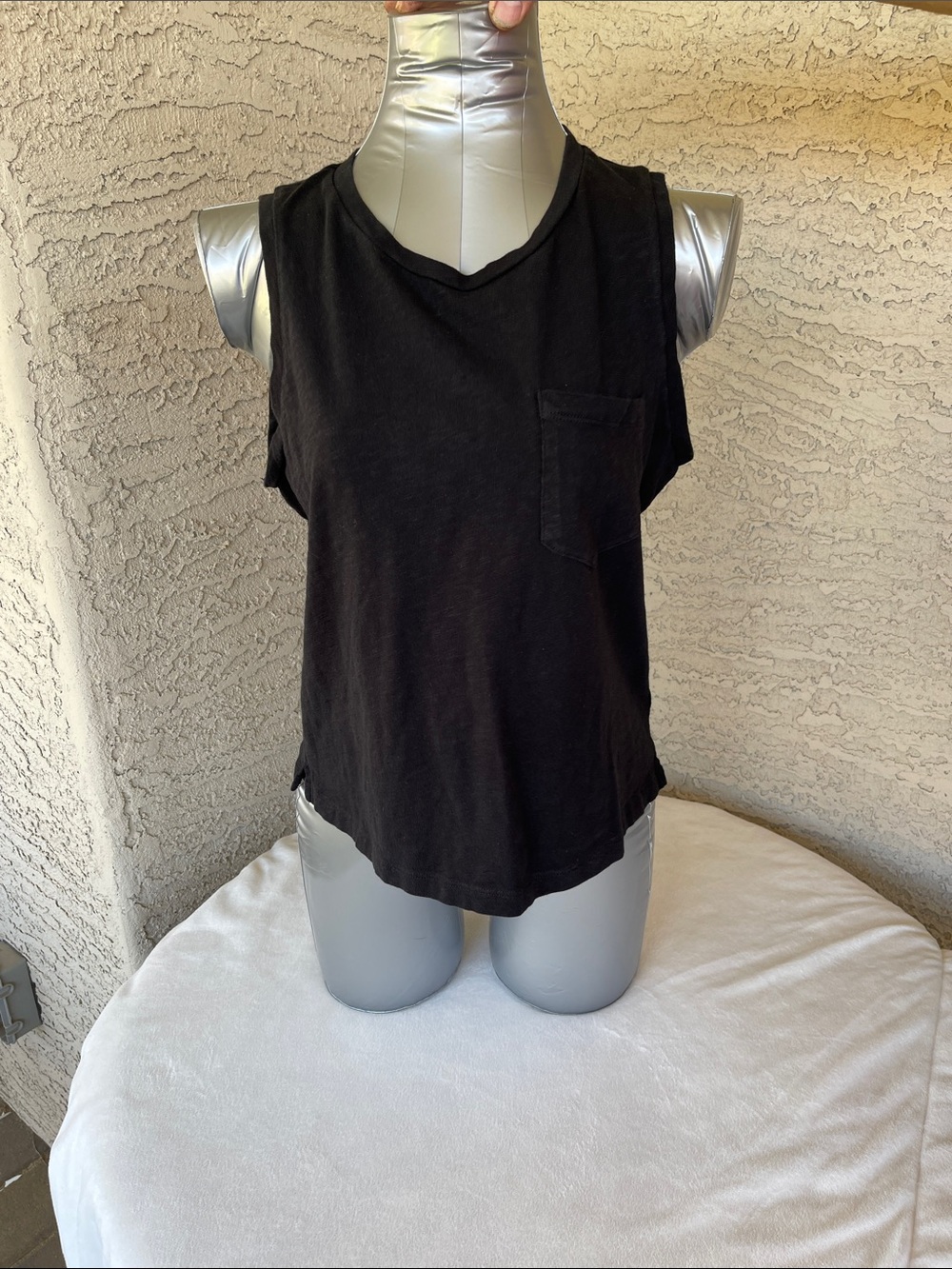 J. Crew Black Sleeveless Pocket Tank 100% cotton